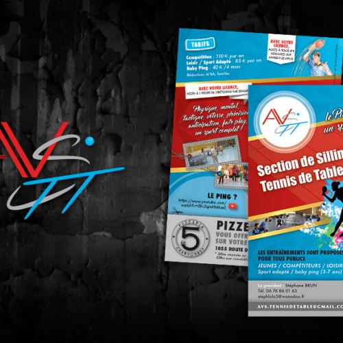 Création du flyer A5 pour l'association Tennis de Table Annecy-le-Vieux / Sillingy ©fotolia.com - ©avstt 