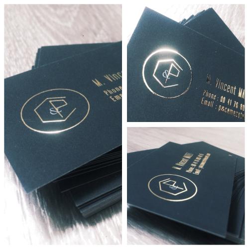 Carte de Visite P&C avec Dorure à chaud Or