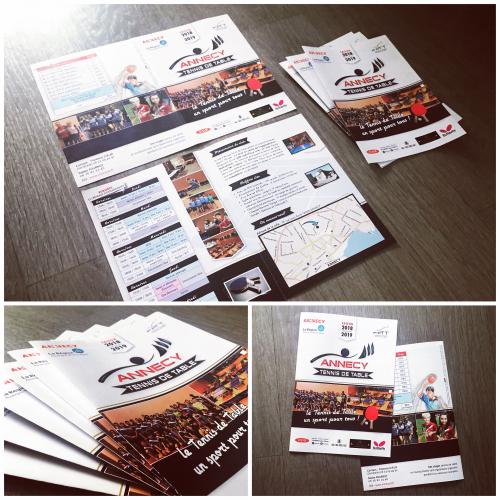 Création du logo & du dépliant deux volets pour Annecy Tennis de Table / ©Freepik.com - Pixabay.com - Fotolia.com : Wizdata