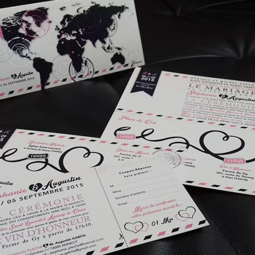 Réalisation du faire-part de mariage & carton réponse