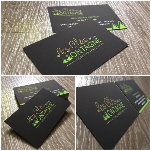 Conception de la carte de visite et du logo Les Clés de le Montagne