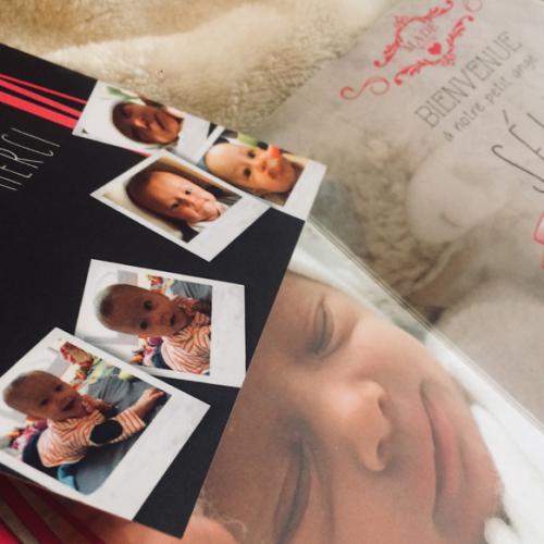 Conception et création de faire-part de naissance & son carton de remerciements / ©freevector.com - ©komkstudio.com